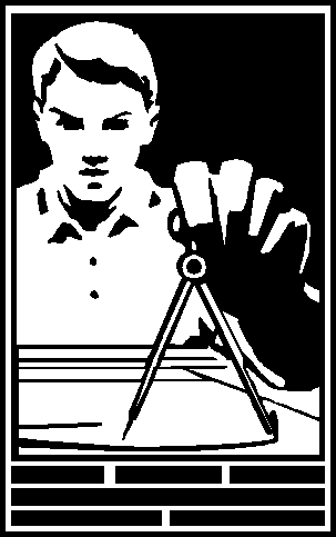 Graphic of a college student using a protractor